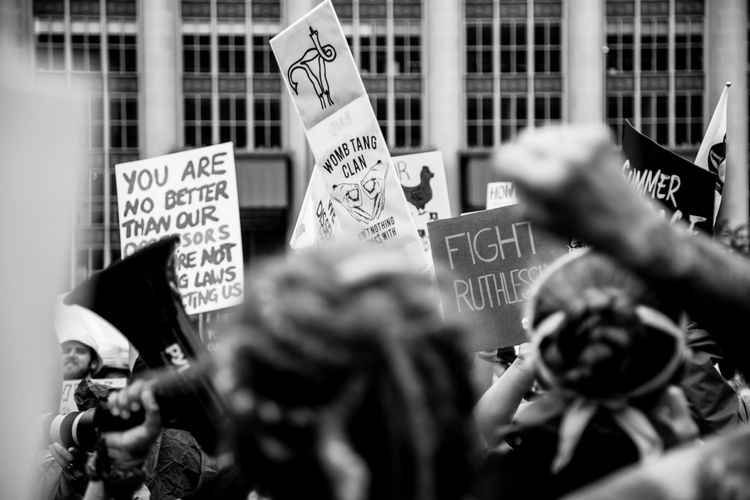 Protest images from the Women's March in DC in 2022. 